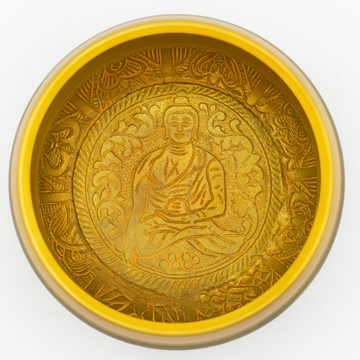* Grand bol chantant en aluminium – Bouddha et Arbre de vie – Couleur cuivre (19 cm)