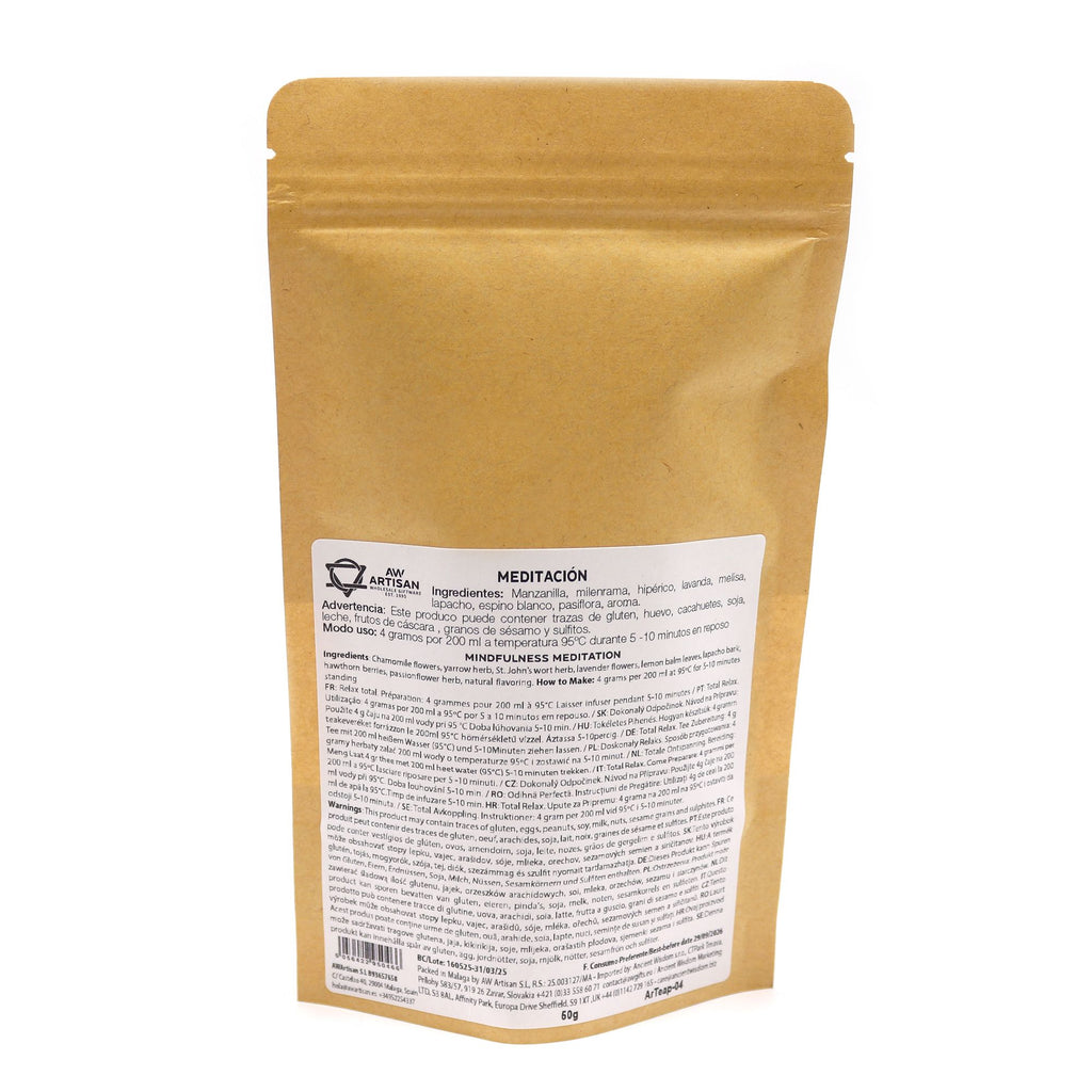 Méditation Pleine Conscience 50g – Infusion Camomille Citron Lavande Total Relax | Sachet Artisanal