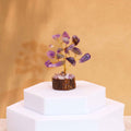 Mini Arbres en Pierres Précieuses sur Socle en Bois – Améthyste (15 pierres)