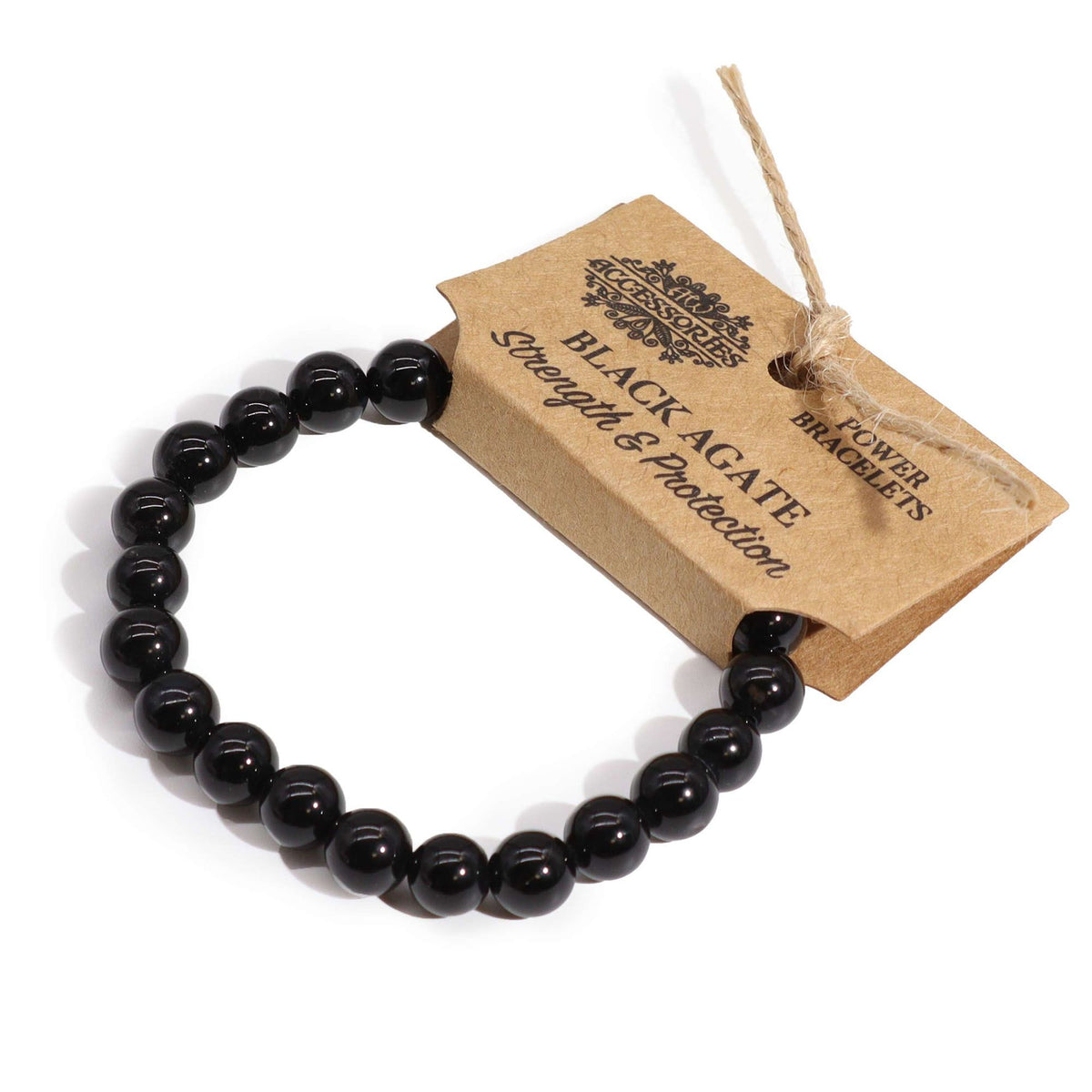* Bracelet Power – Agate Noire