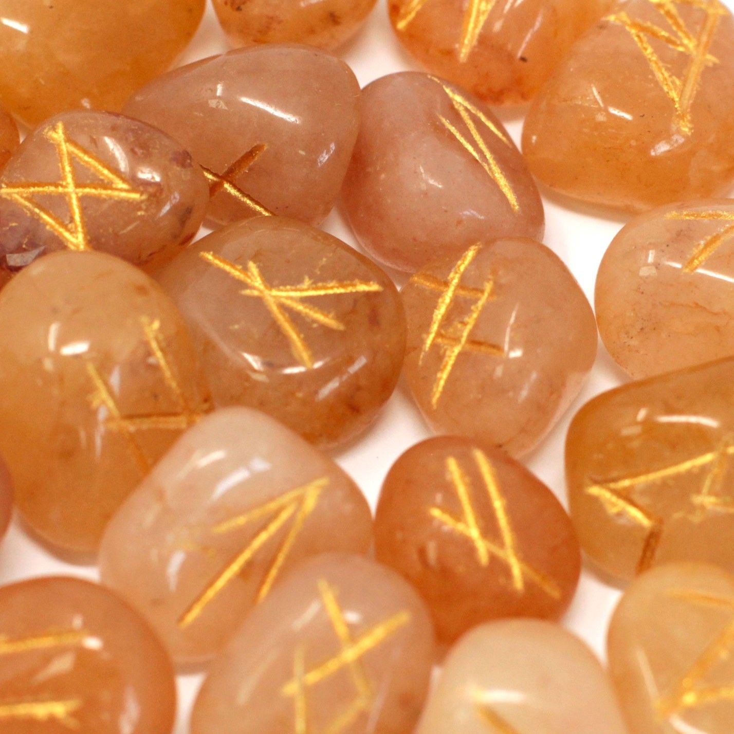 Set de Pierres Runiques en Pochette – Aventurine Jaune