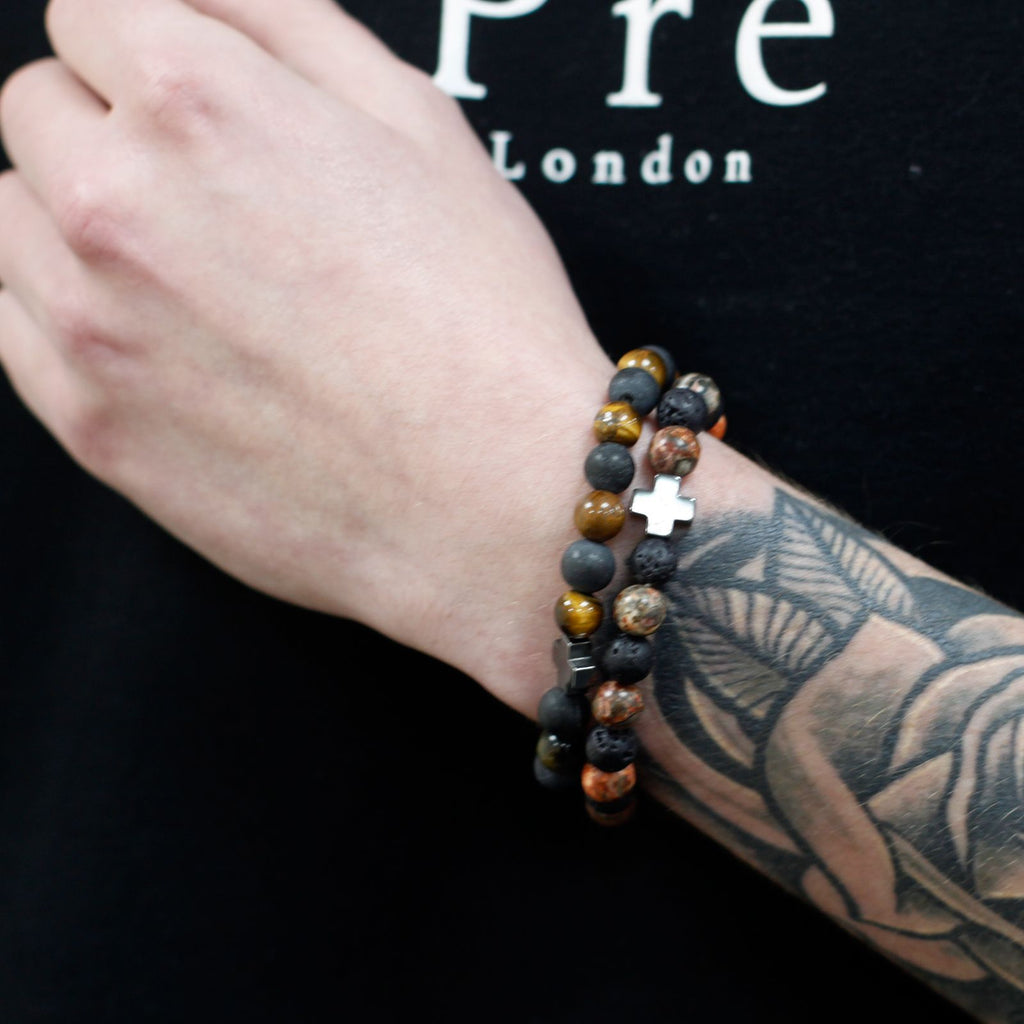 Lot de 2 bracelets d’amitié « Amour » en améthyste et quartz rose