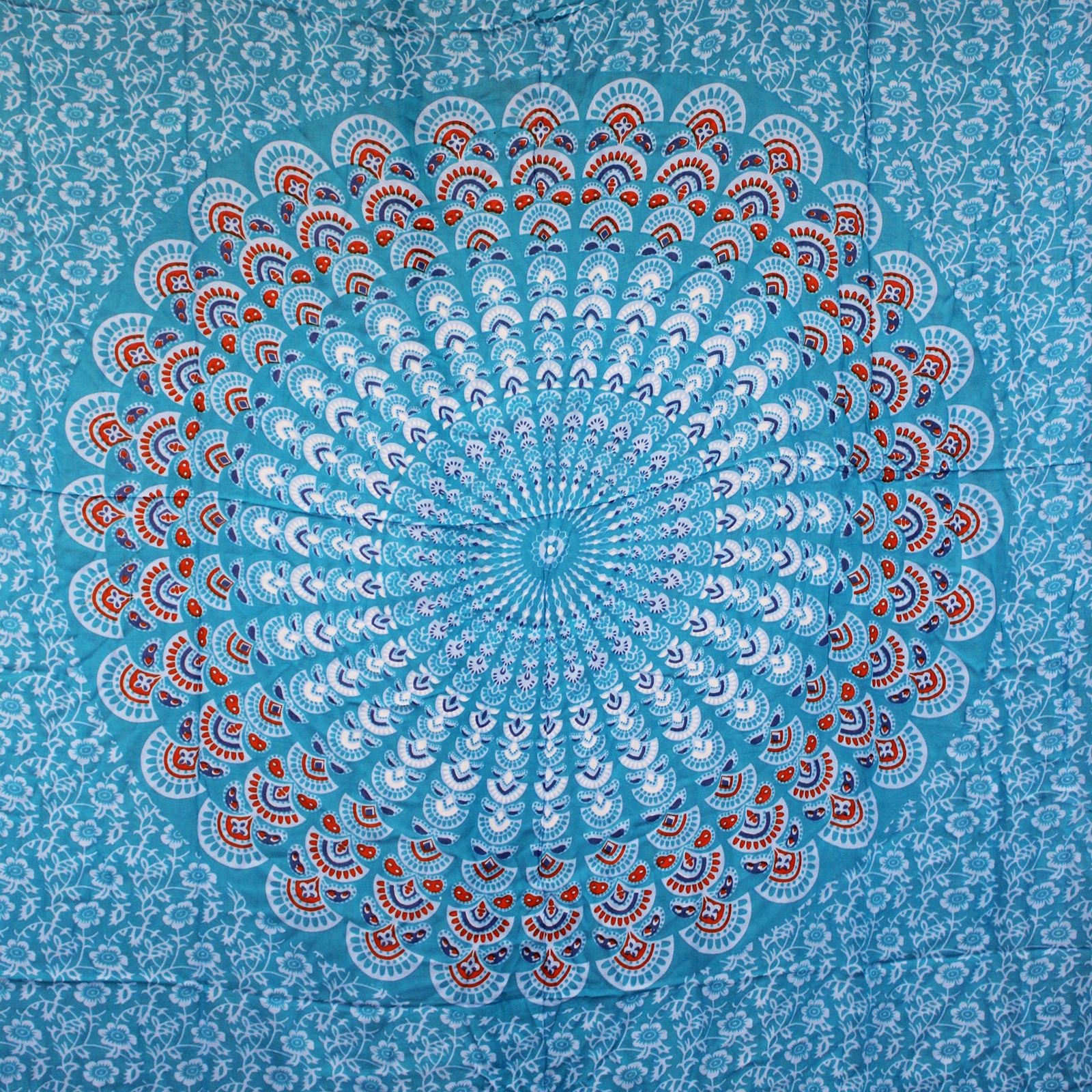 Sarong Mandala Bali – Bleu Canard & Orange
