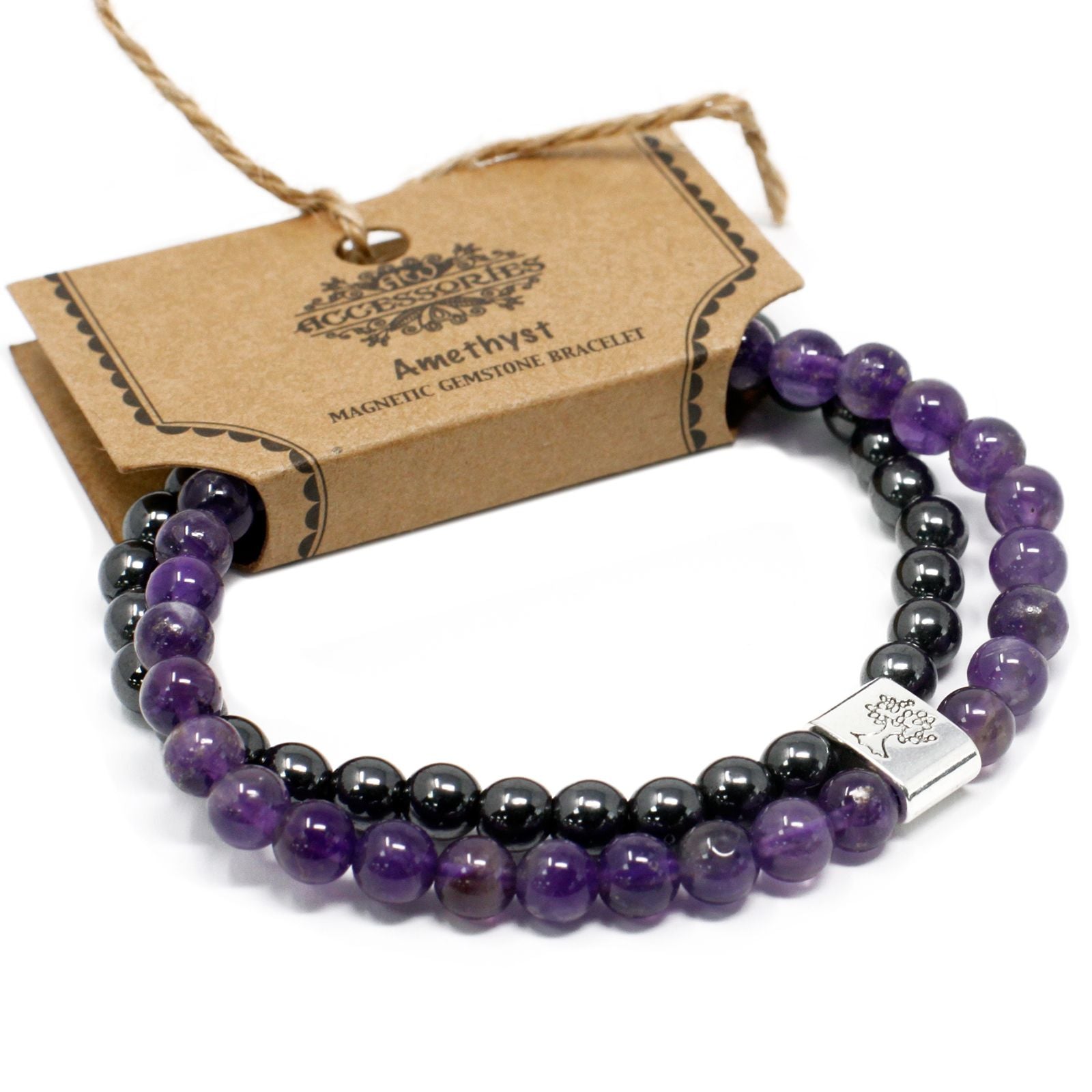 Bracelet Magnétique en Pierres Naturelles – Améthyste