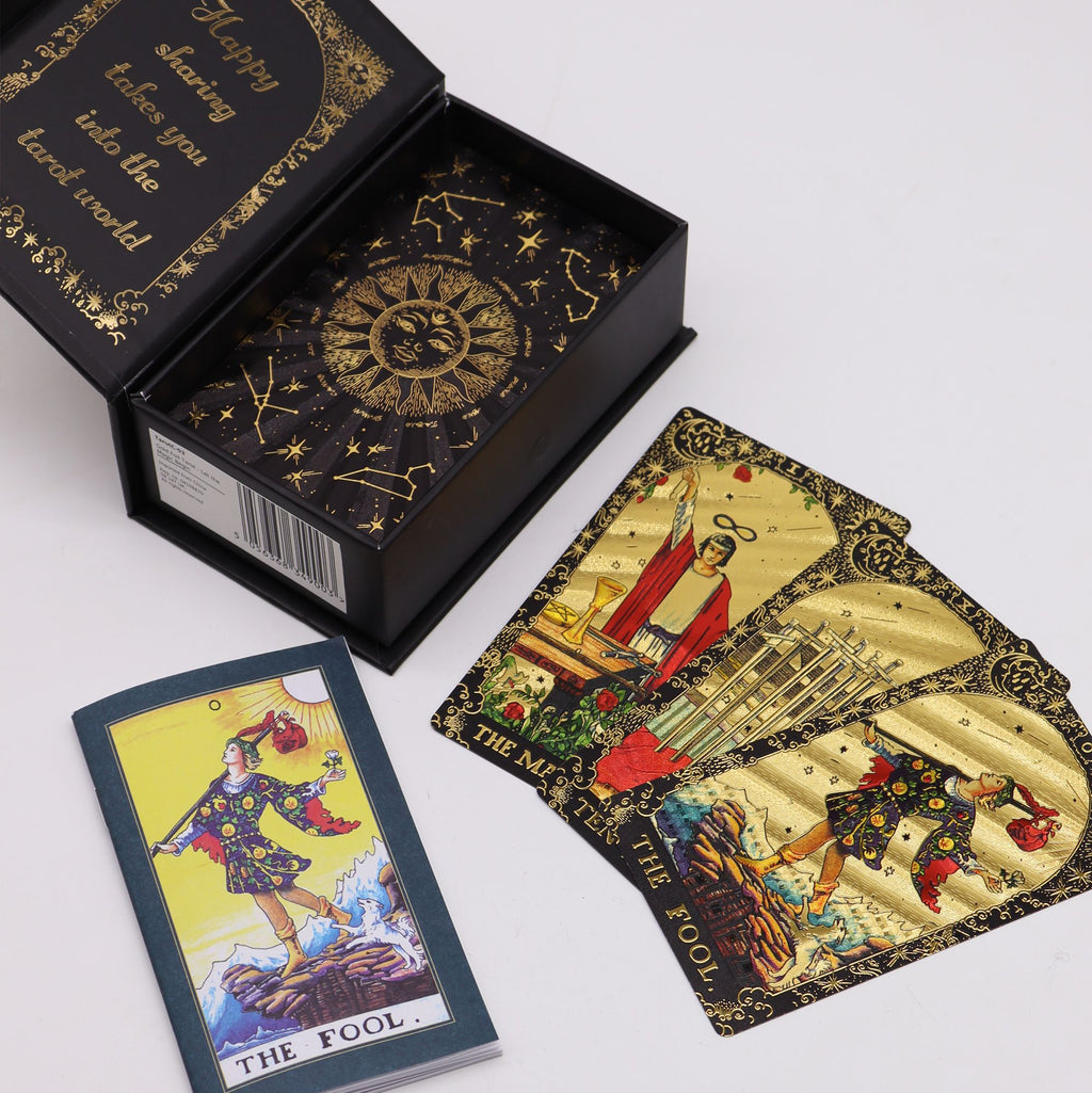Tarot Feuille d'Or – Que la Magie Commence – Coffret Cadeau 78 Cartes