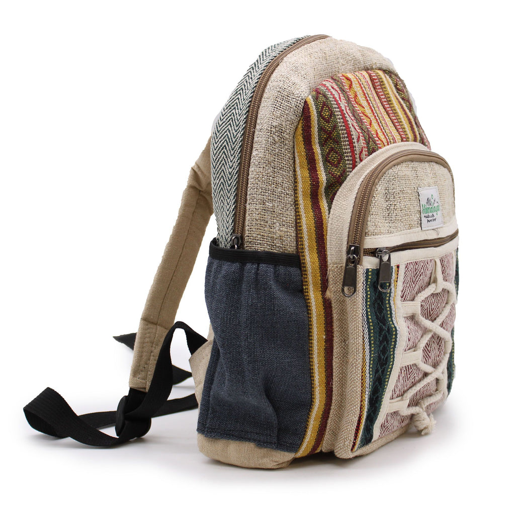 Petit Sac à Dos en Chanvre – Style Corde & Poches | Artisanal Népal