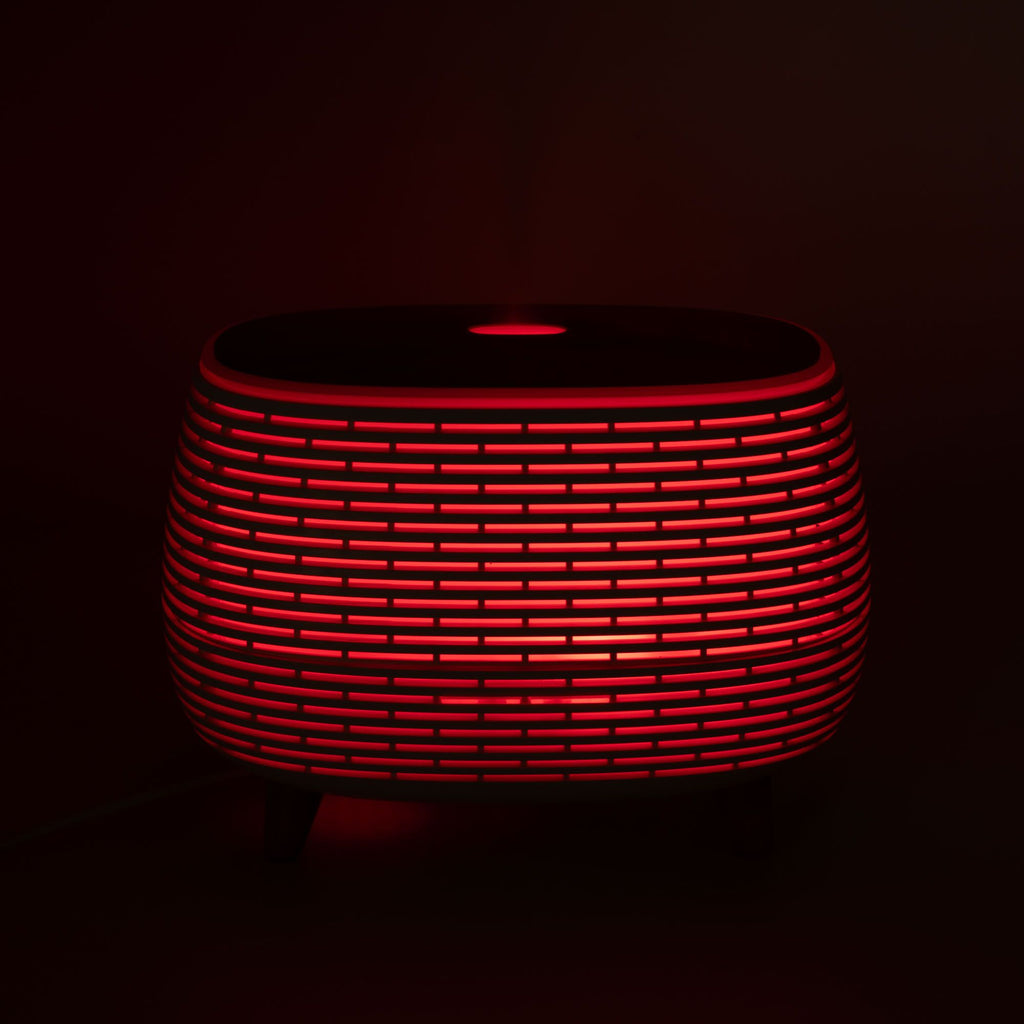 * Diffuseur aromatique au design futuriste rainuré avec éclairage multicolore