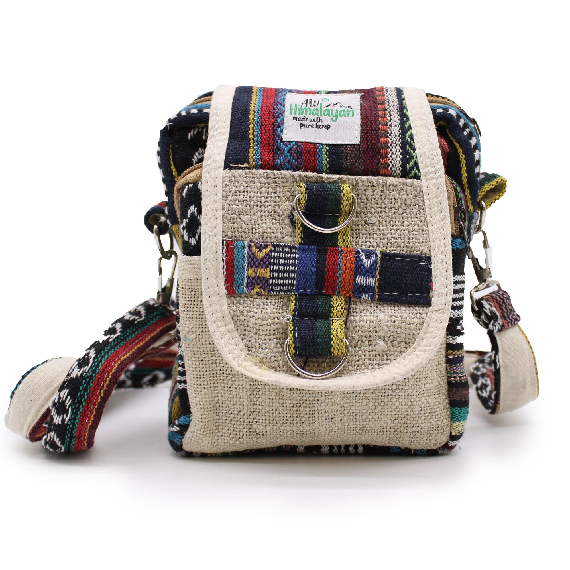 Sac de Voyage Body-Cross en Chanvre Naturel & Jhari — Artisanal Népalais