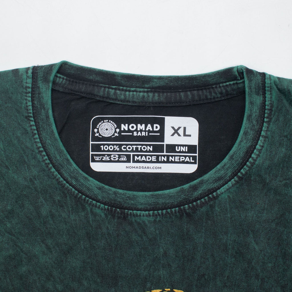 * T-Shirt en Coton Délavé Nomad Sari – Arbre de Vie – Vert – XL