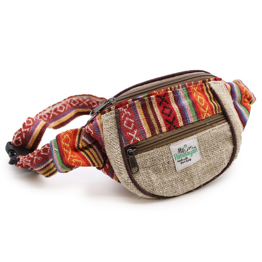 Sac Banane Chanvre & Coton Design Aléatoire — Artisanal Népalais Unique