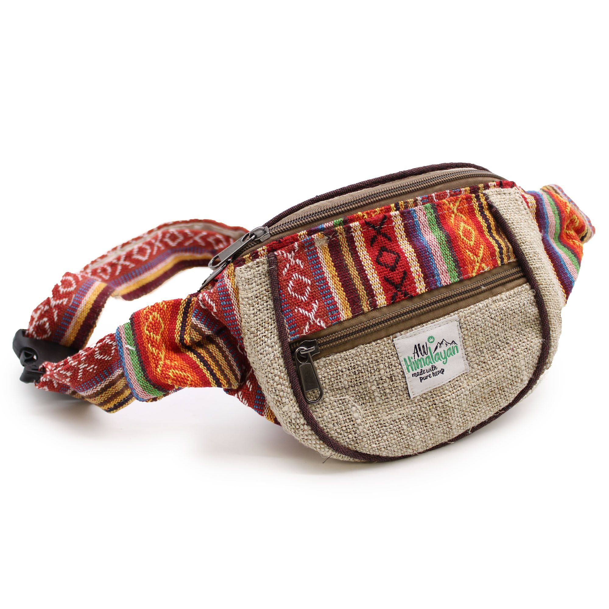Sac Banane Chanvre & Coton Design Aléatoire — Artisanal Népalais Unique