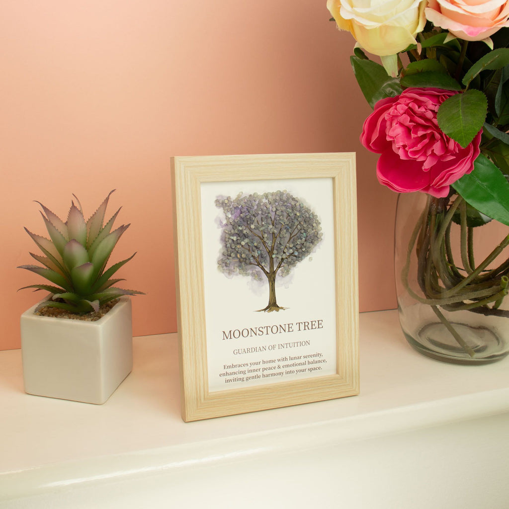 * Tableau décoratif Arbre de Vie en pierre de lune, 20 × 14,7 × 1 cm