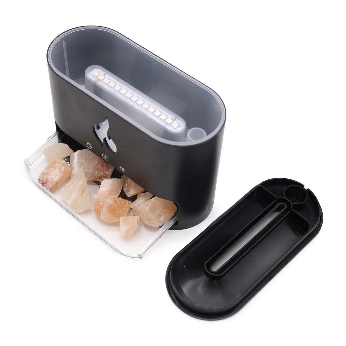 * Diffuseur aromatique Blaze – Compartiment à sel de l’Himalaya, USB-C et effet flamme (sel inclus)