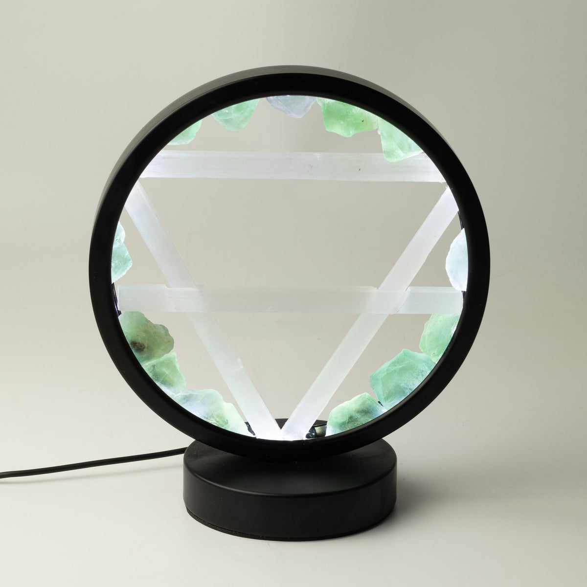 * Lampe halo Terre – Aventurine et sélénite