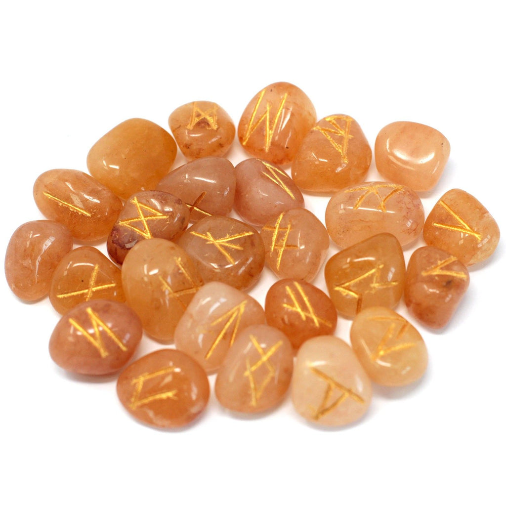 Set de Pierres Runiques en Pochette – Aventurine Jaune
