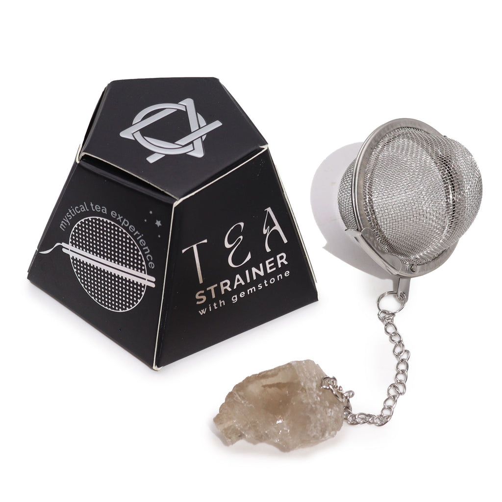 * Infuseur à thé avec pierre brute de quartz fumé
