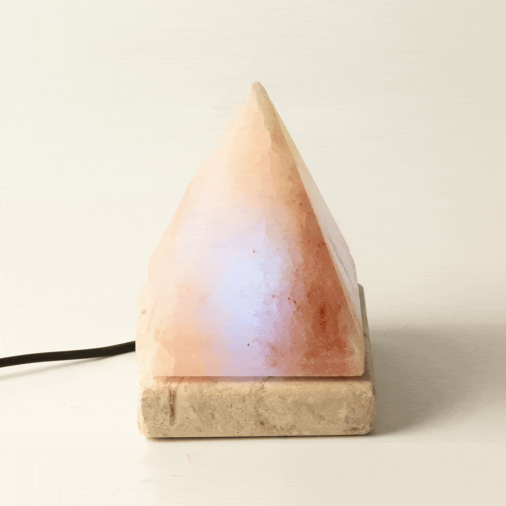 * Lampe en sel de l’Himalaya USB en forme de pyramide, 9 cm, lumière multicolore