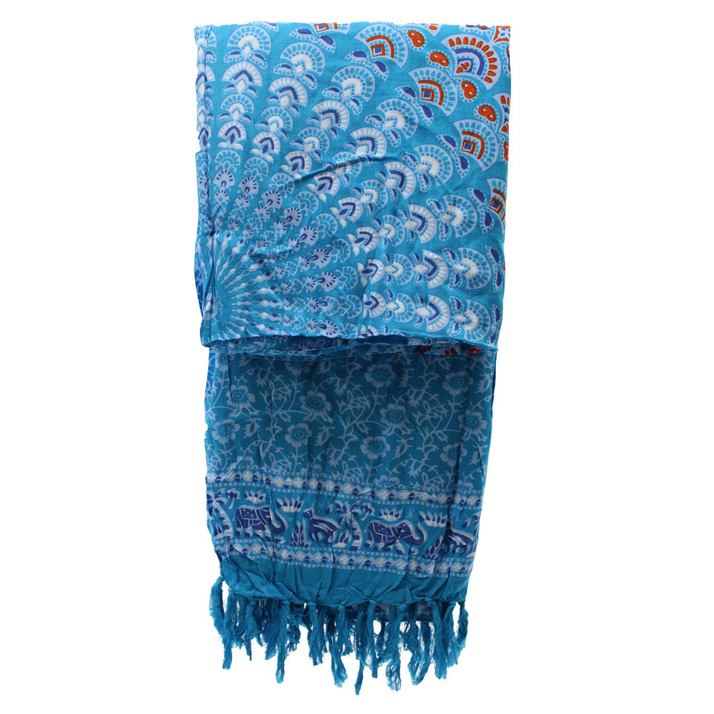 Sarong Mandala Bali – Bleu Canard & Orange