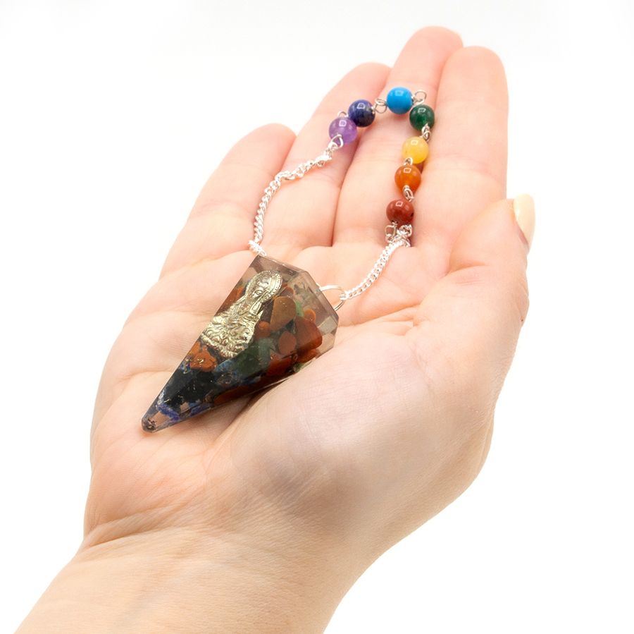 * Pendule chakra en orgonite – Bouddha