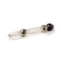 * Baguette Prisme céleste en améthyste – Sphère mobile et tige en quartz, 12 cm