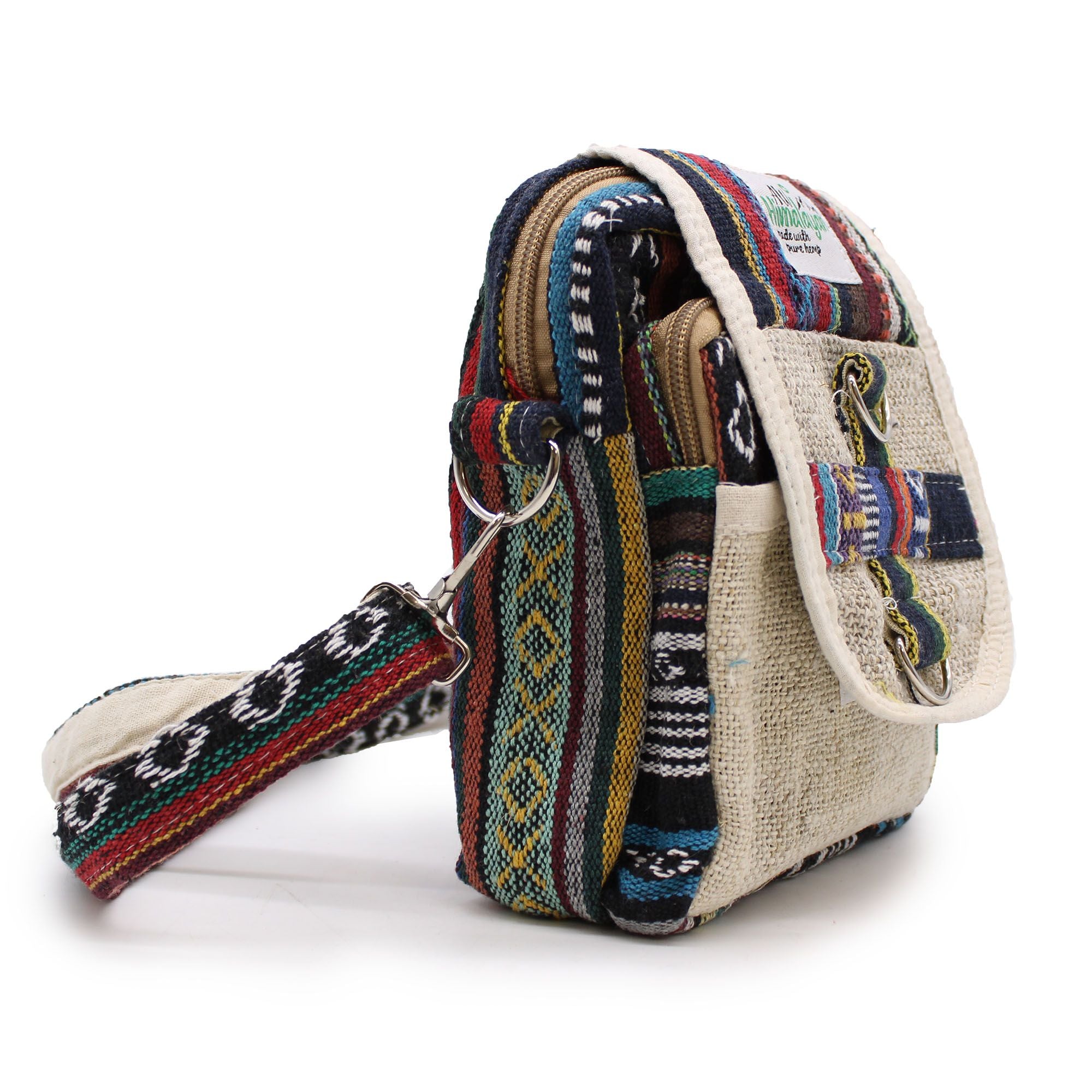 Sac de Voyage Body-Cross en Chanvre Naturel & Jhari — Artisanal Népalais