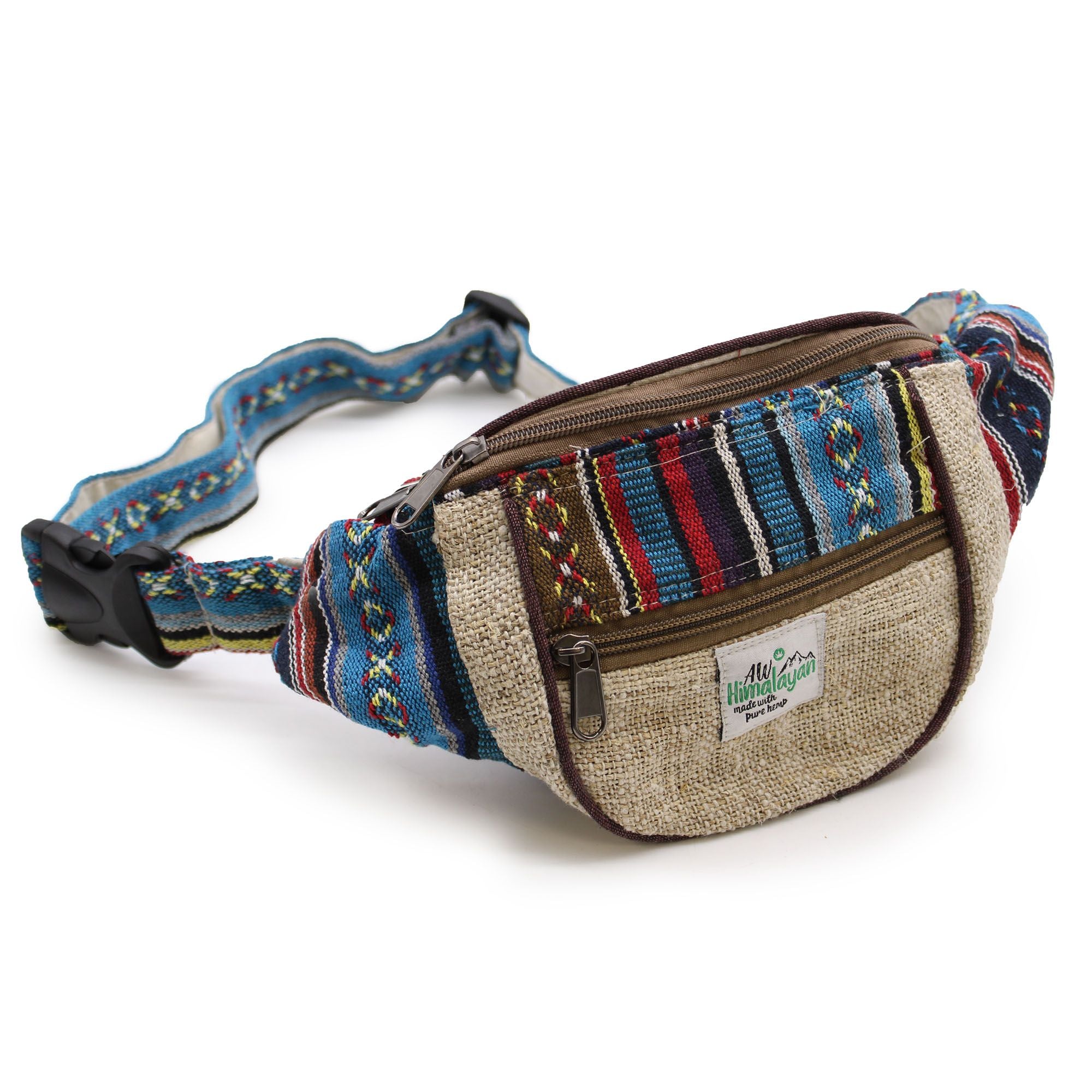 Sac Banane Chanvre & Coton Design Aléatoire — Artisanal Népalais Unique