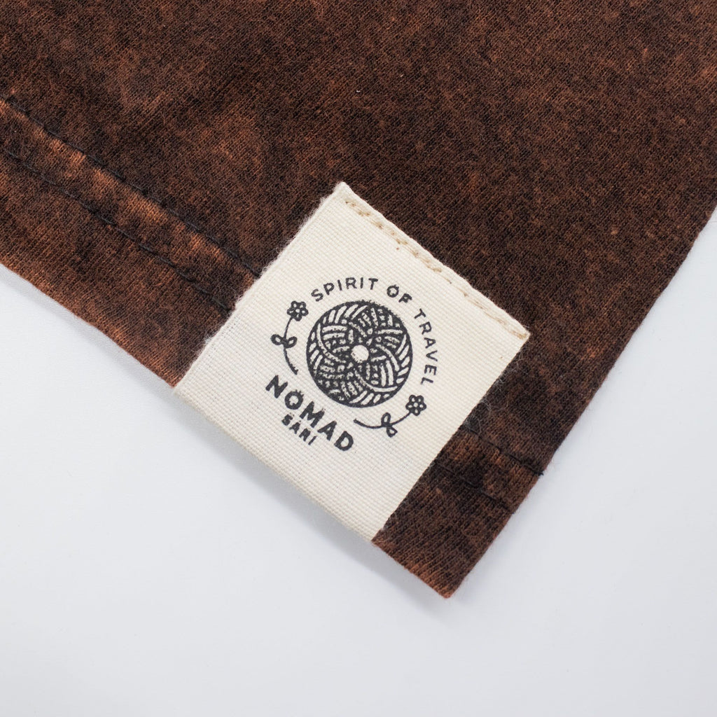 * T-Shirt en Coton Délavé Nomad Sari – Soleil & Zodiaque – Marron – S