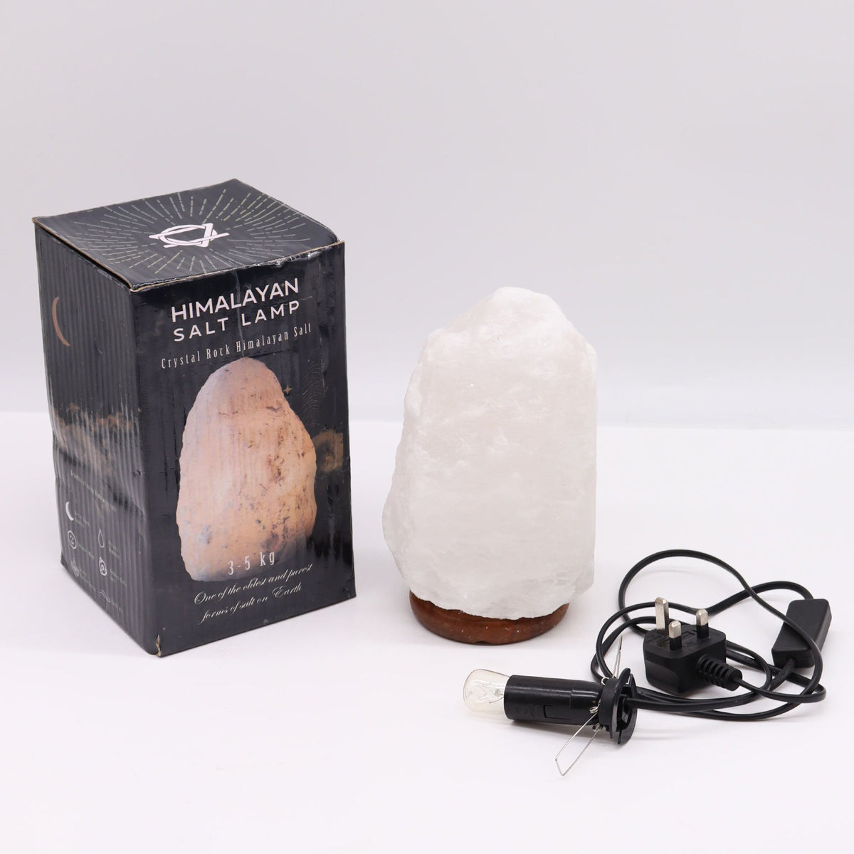 * Lampe en sel de l’Himalaya avec socle, environ 3 à 5 kg