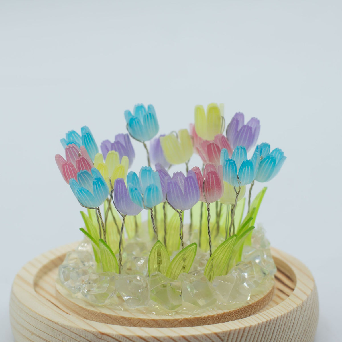 * Dôme floral lumineux – 20 tulipes multicolores, LED USB