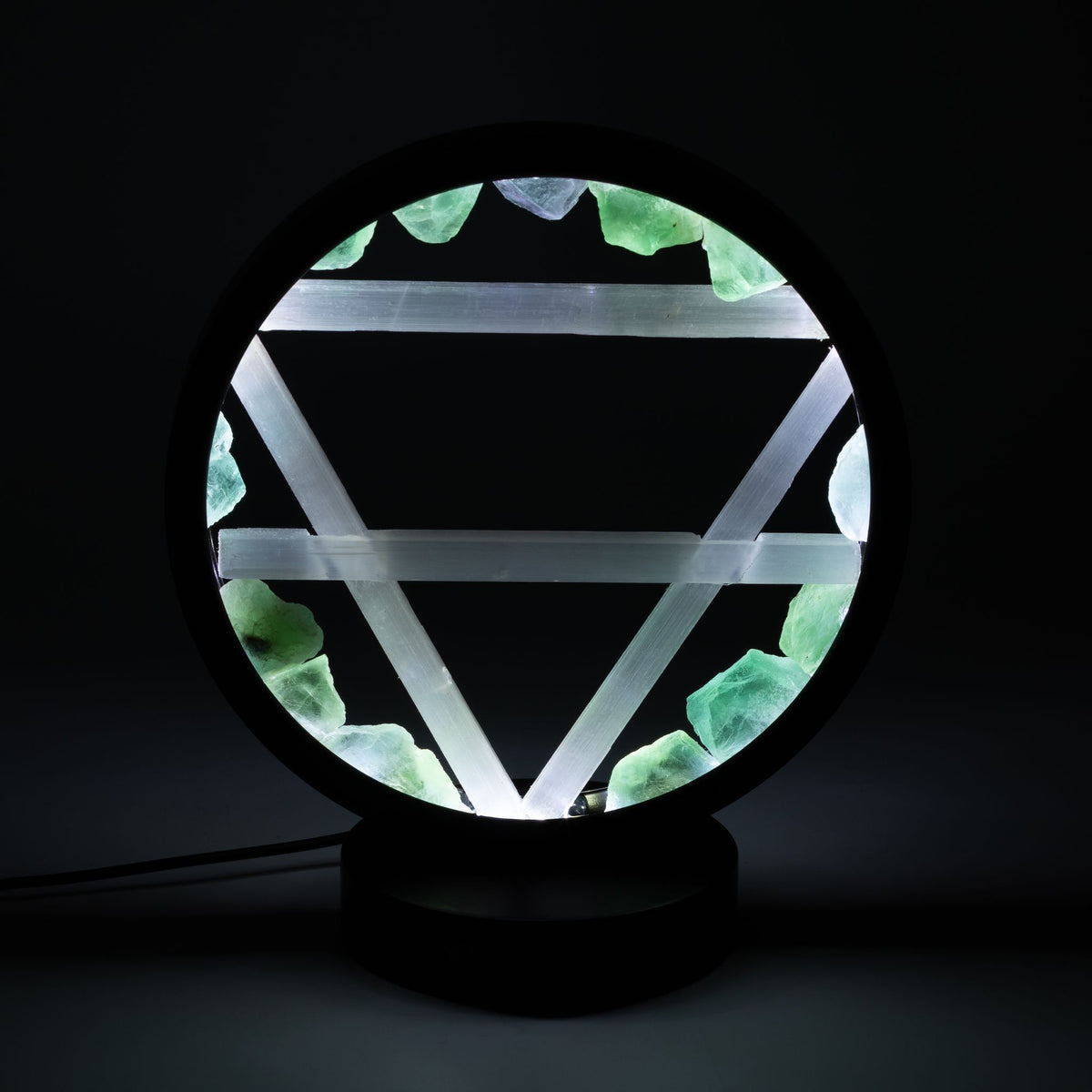 * Lampe halo Terre – Aventurine et sélénite