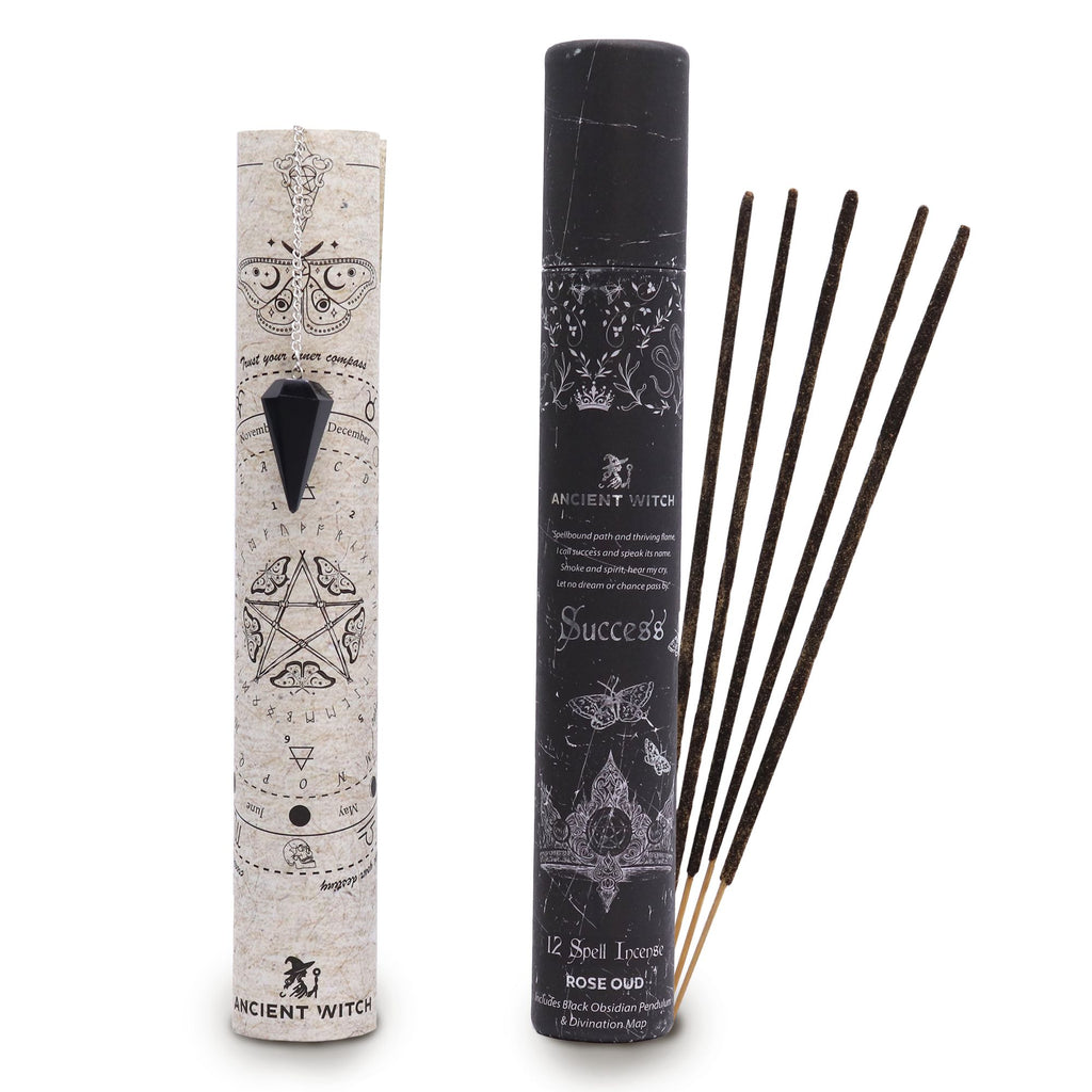 Encens rituel Ancient Witch – Réussite – Pendule en obsidienne noire
