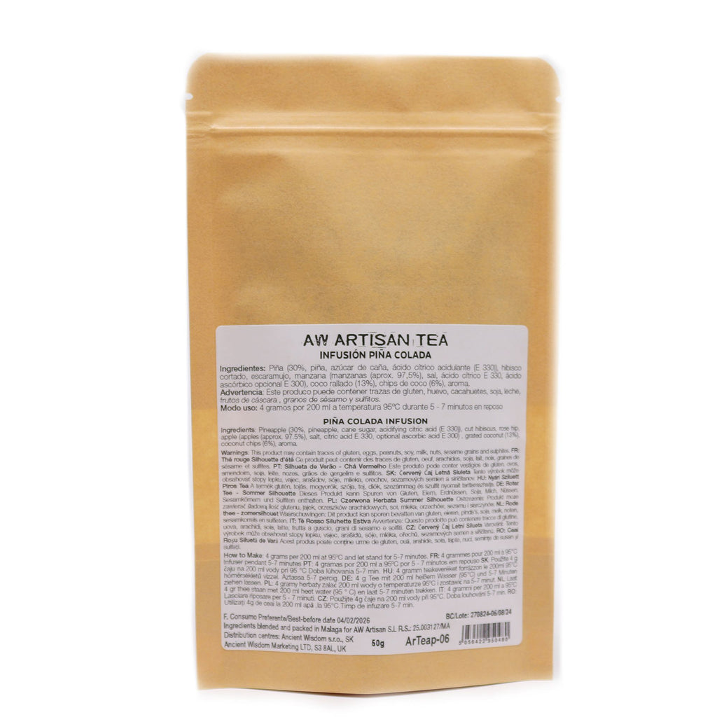 Îles Cachées 50g – Infusion Piña Colada Ananas Noix de Coco Cynorrhodon | Sachet Artisanal