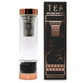 * Bouteille à thé en verre avec infuseur et onyx noir – Or rose – 500 ml