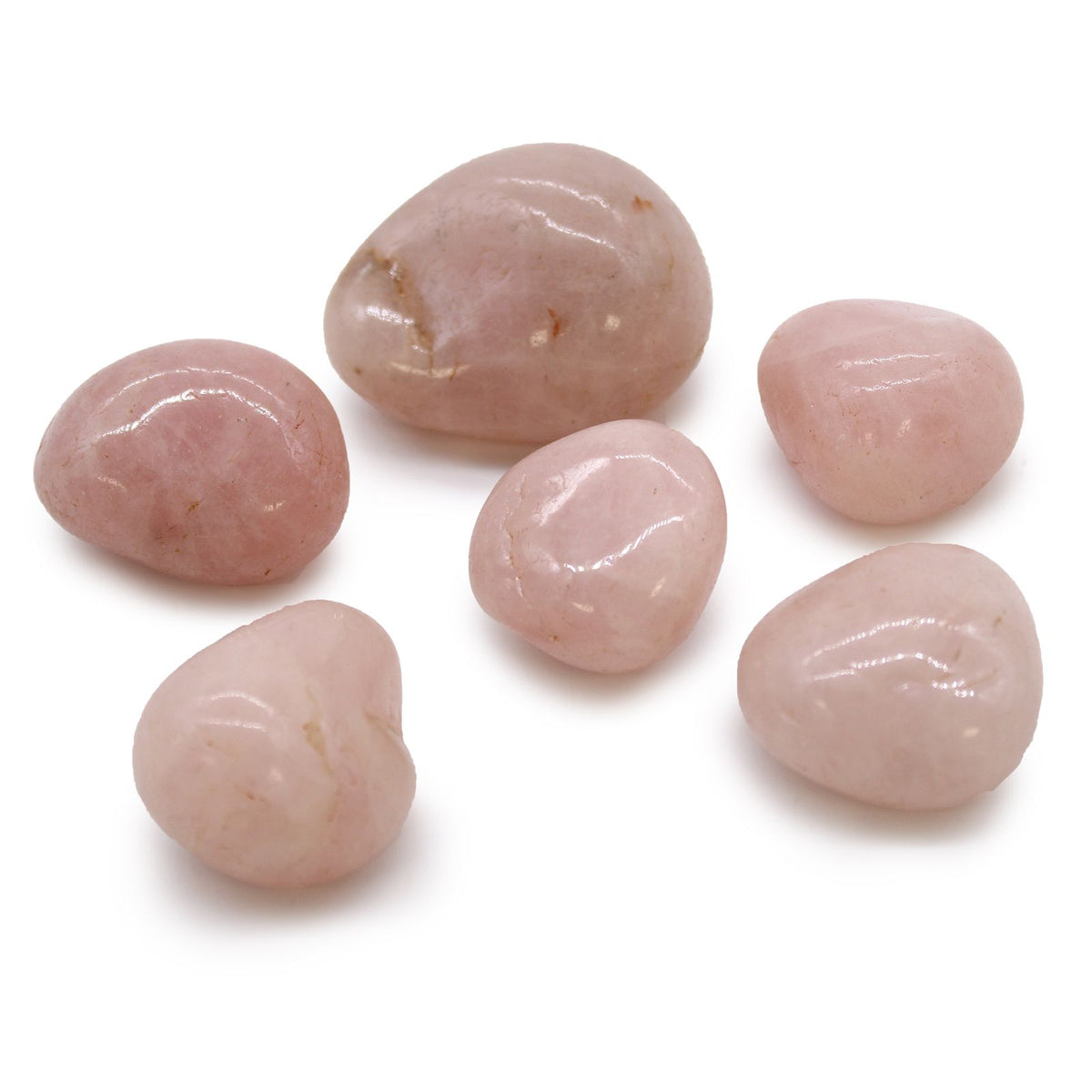 Sachet de 6 grandes pierres roulées africaines en quartz rose
