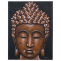 * Tableau Bouddha cuivré avec détails de brocart, 60 × 80 cm