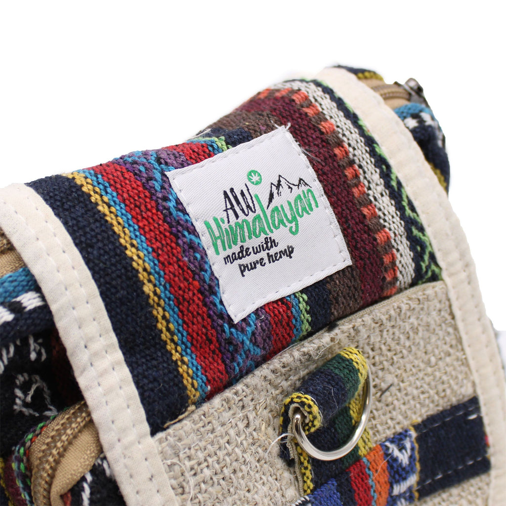 Sac de Voyage Body-Cross en Chanvre Naturel & Jhari — Artisanal Népalais
