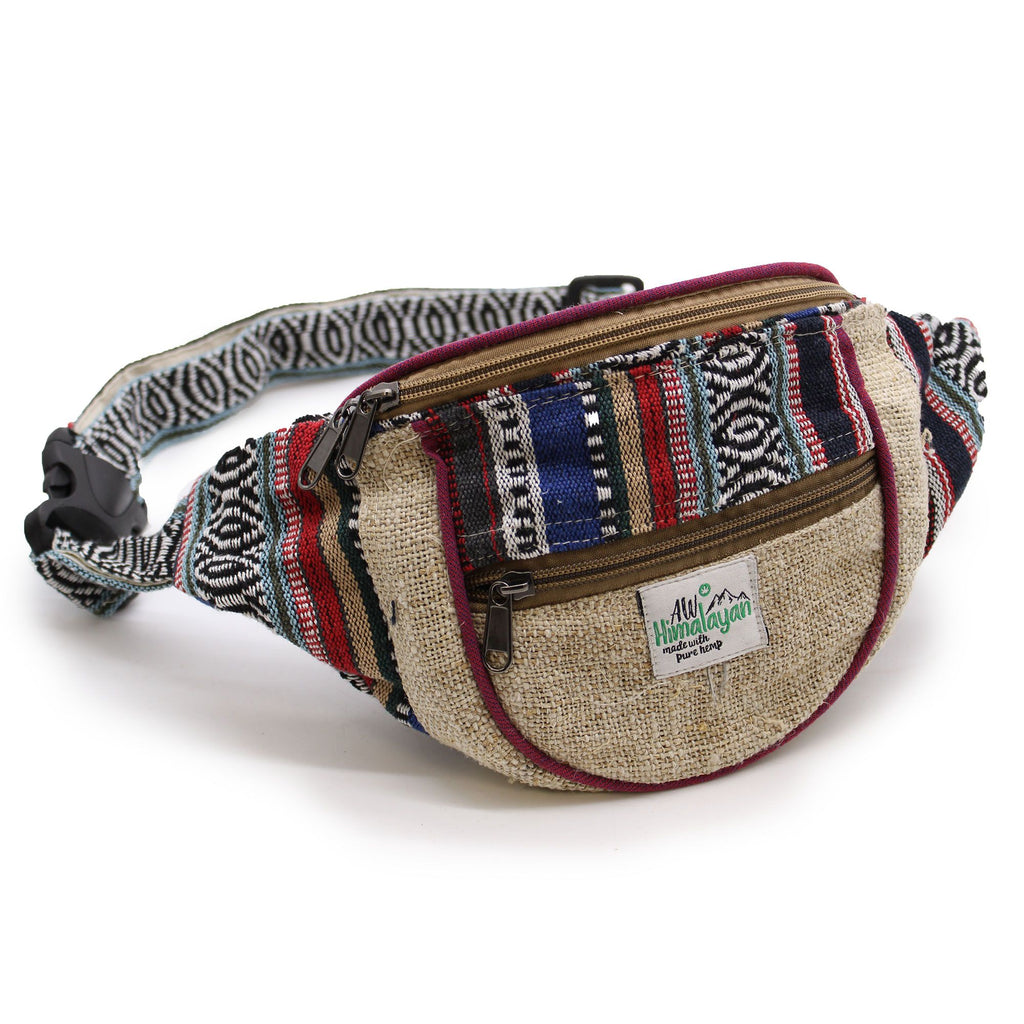 Sac Banane Chanvre & Coton Design Aléatoire — Artisanal Népalais Unique
