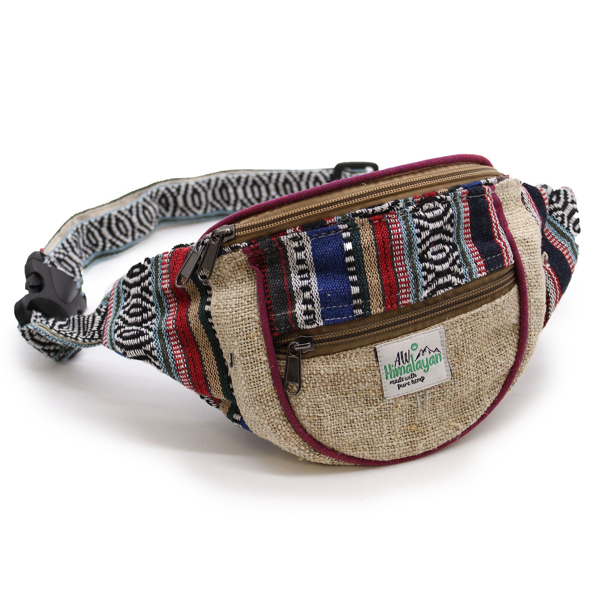 Sac Banane Chanvre & Coton Design Aléatoire — Artisanal Népalais Unique