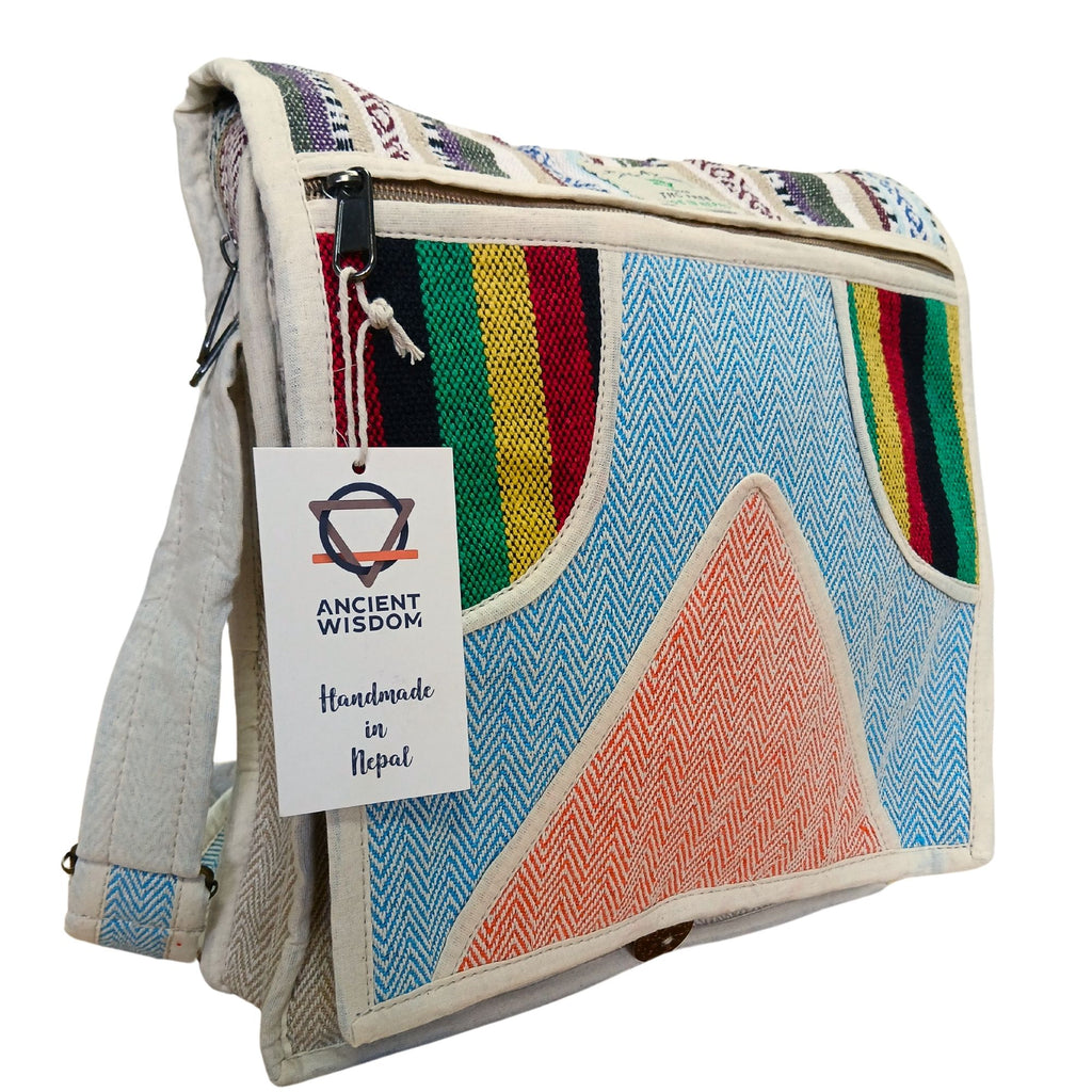 Sacoche Ordinateur Portable en Chanvre – Triangle | Messenger Artisanal Népal