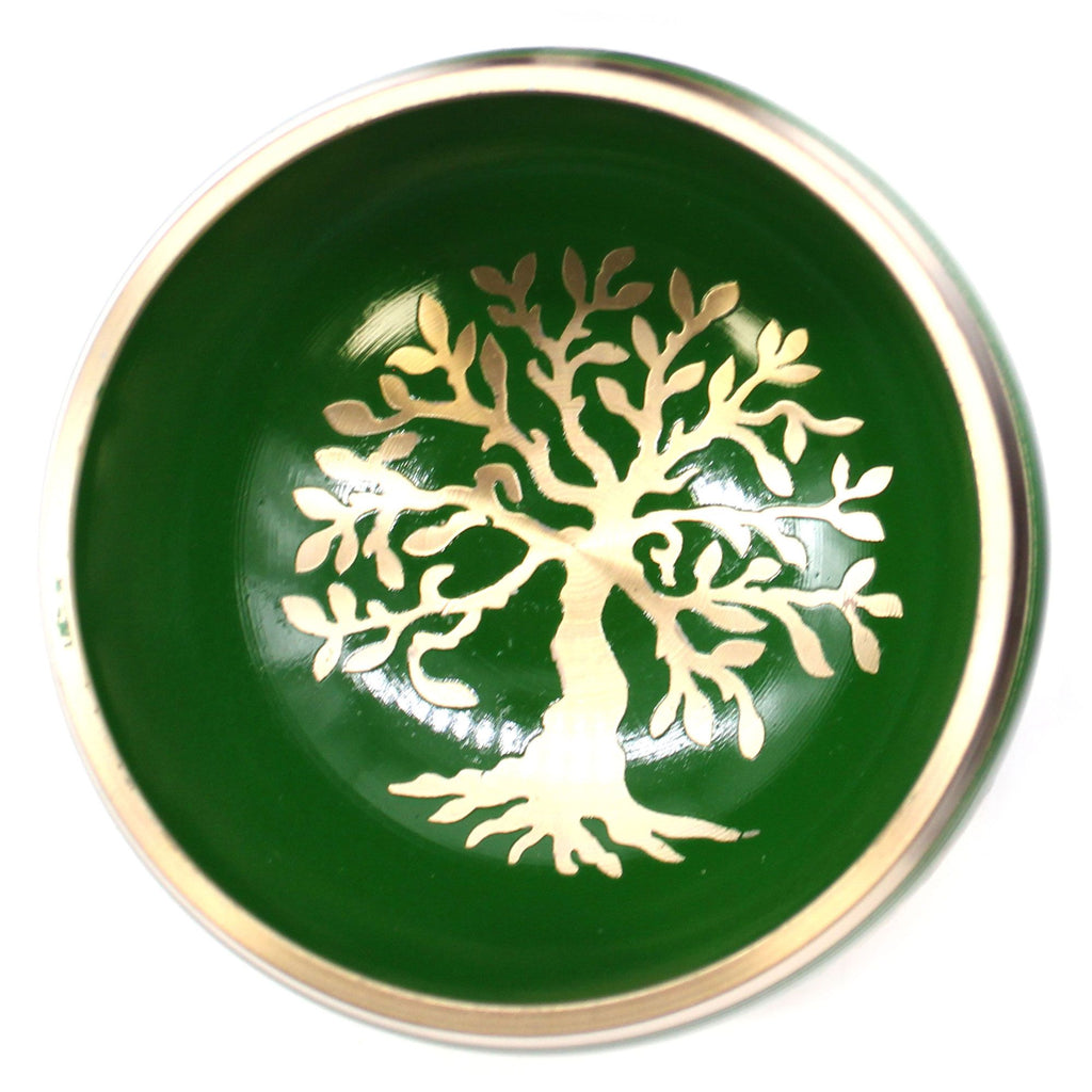 * Coffret de bol chantant vert Arbre de vie, 10,7 cm