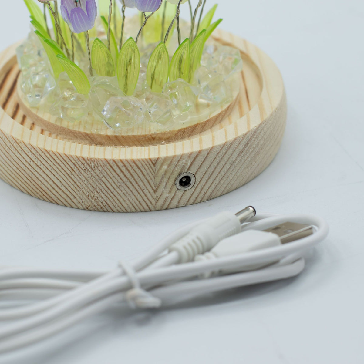 * Dôme floral lumineux – 20 tulipes multicolores, LED USB
