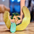 Jardin d'Arbre de Gemmes – Anneau Ouvert en Bois de Manguier – Aventurine Verte – 60 Pierres