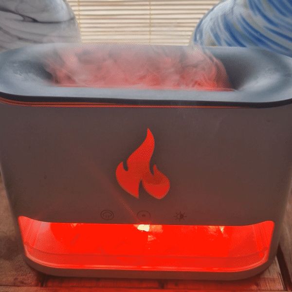 * Diffuseur aromatique Blaze – Compartiment à sel de l’Himalaya, USB-C et effet flamme (sel inclus)