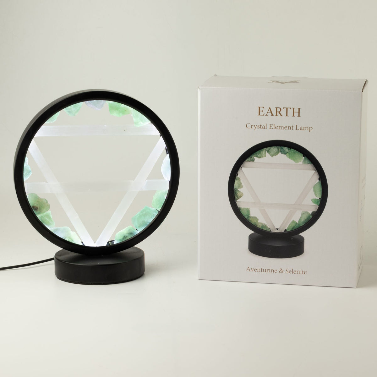 * Lampe halo Terre – Aventurine et sélénite