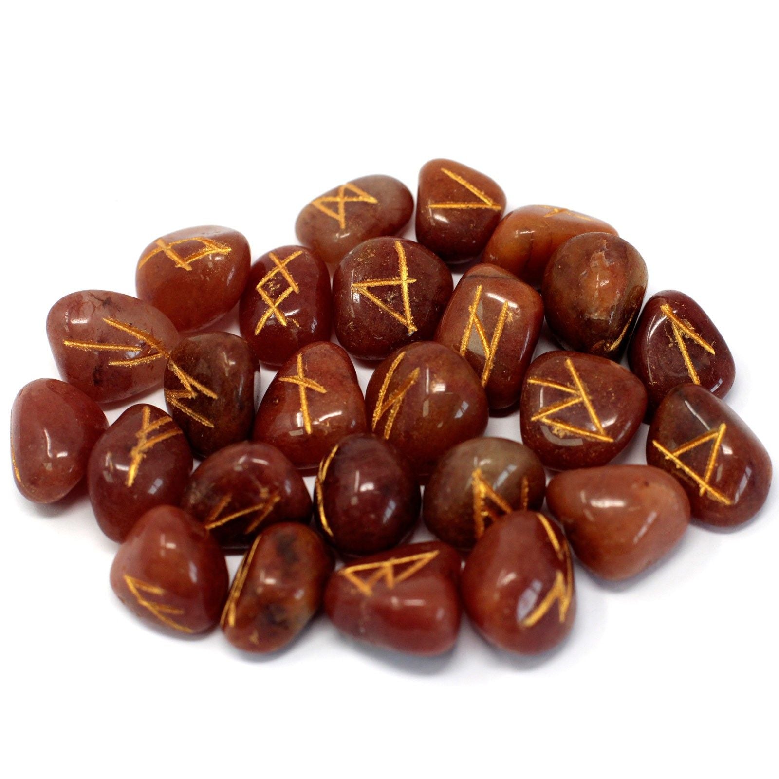Set de Pierres Runiques en Pochette – Aventurine Rouge