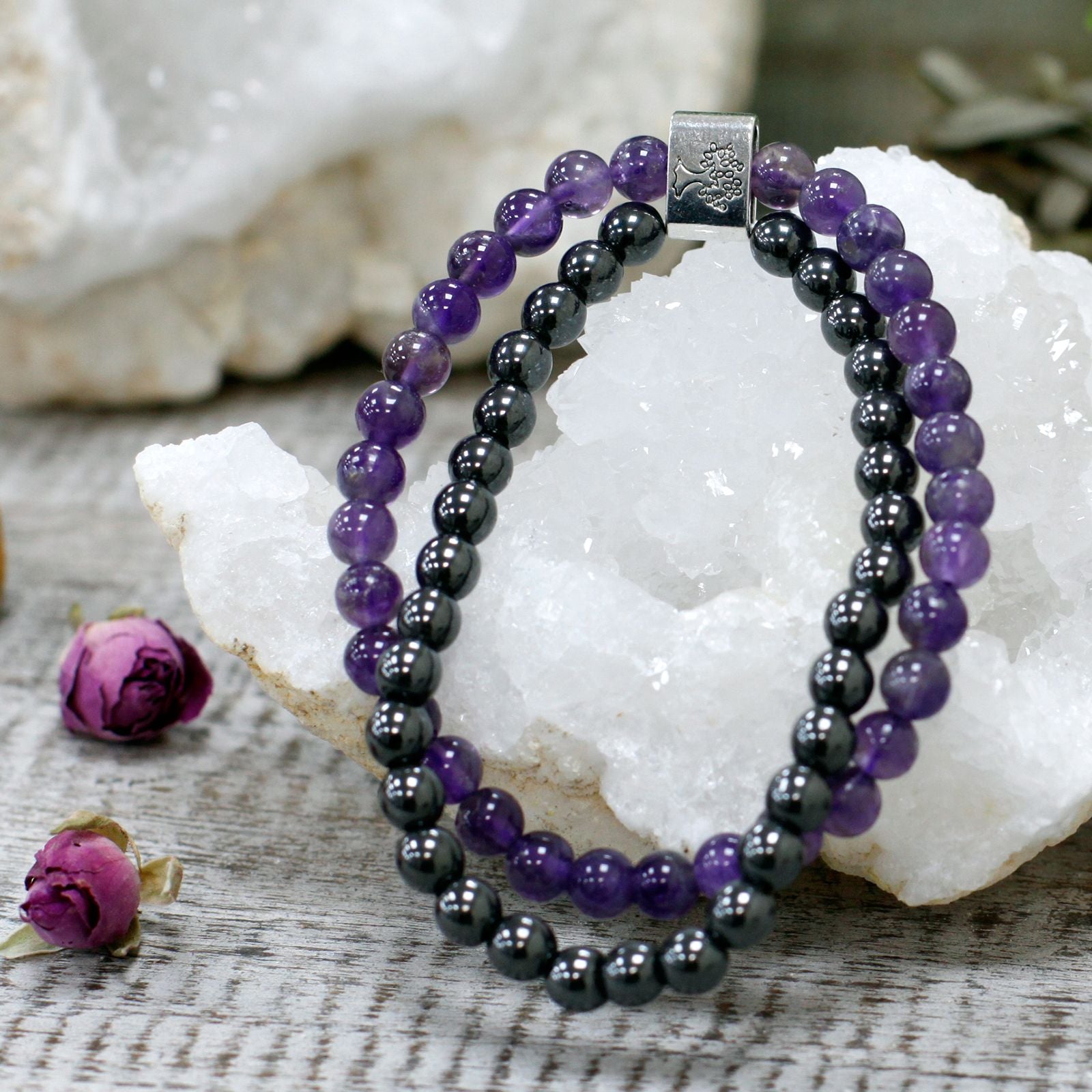 Bracelet Magnétique en Pierres Naturelles – Améthyste