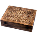 * Coffret d’aromathérapie en bois de manguier – Motifs floraux – 80 flacons