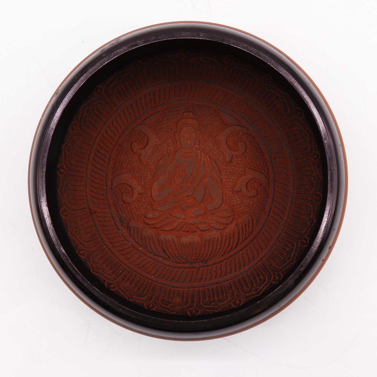 * Bol chantant en poudre de terre – Bouddha Om, teinte argile – 16 cm