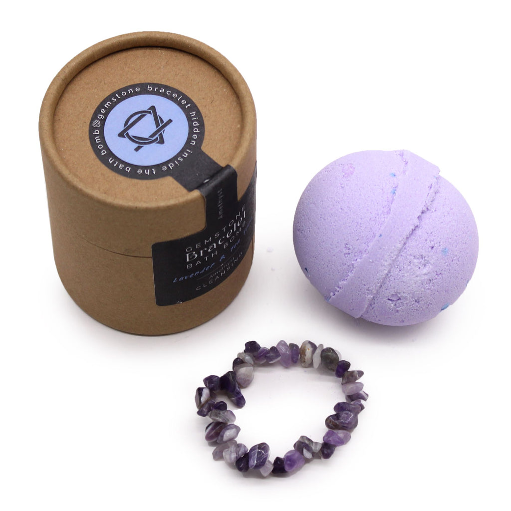Bombe de bain avec bracelet en améthyste