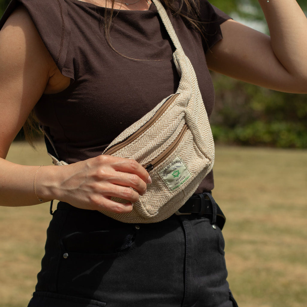 Sac Banane en Coton et Chanvre Naturel – Style Ceinture Artisanal